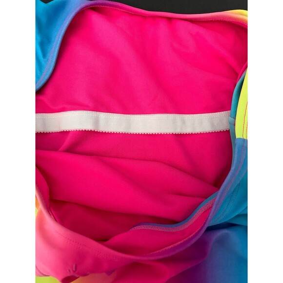 Justice Big Girls Rainbow Side Cutouts Racerback One Piece Plus Size 16 - Picture 5 of 8